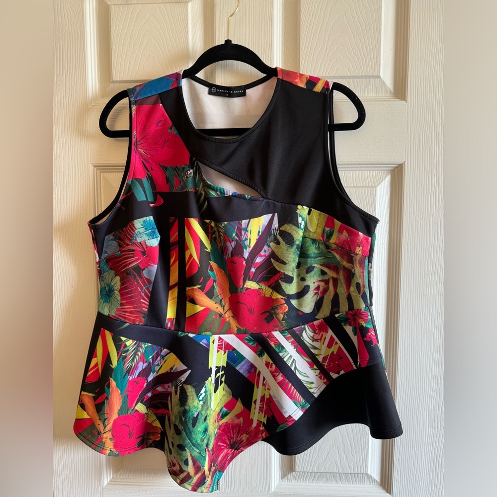 Fashion To Figure High-Low Peplum Blouse